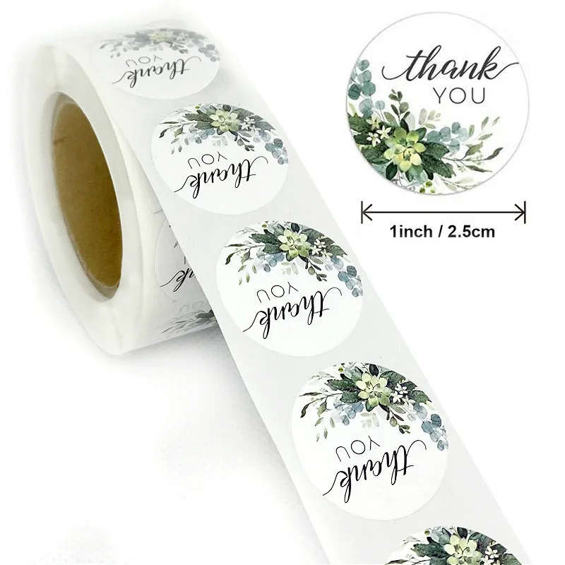 100pcs/roll Thank You Stickers for Seal Labels 1 Inch Gift Packaging Stickers