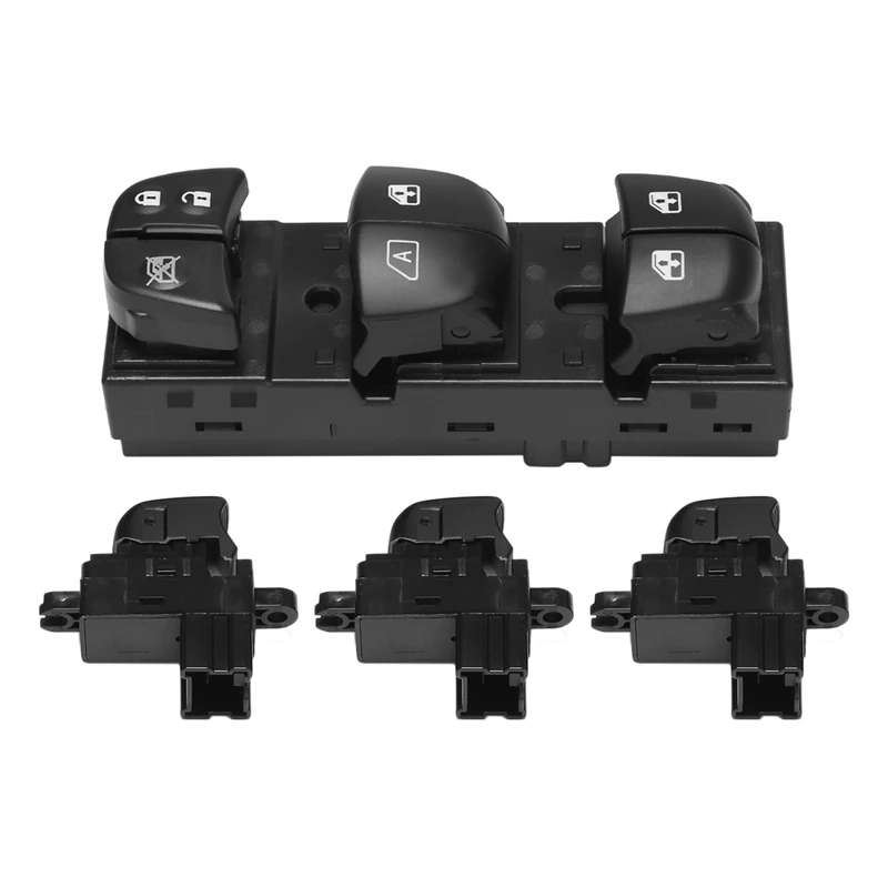 Car Power Window Lifter Switch Single Button Switch with Ice Blue Light for Nissan Qashqai Tiida