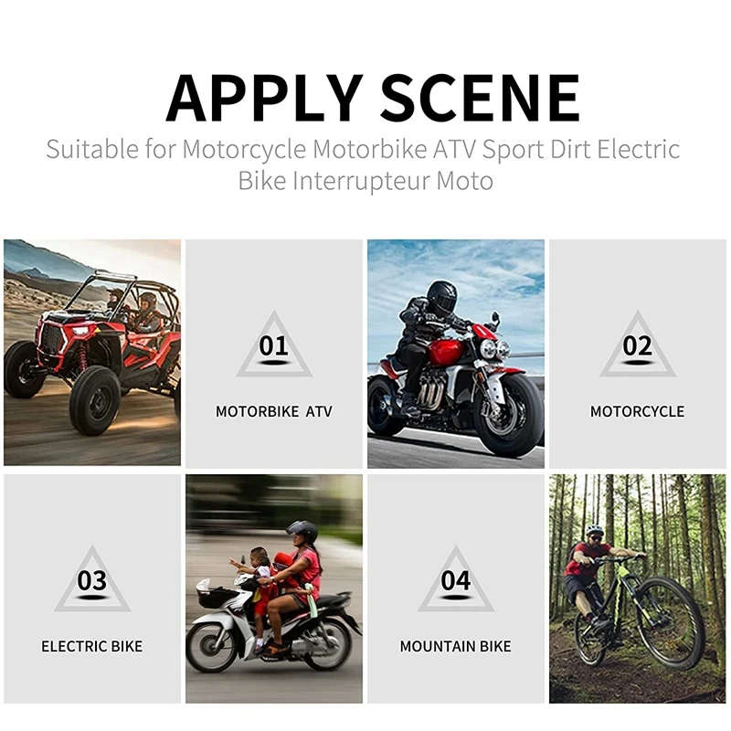 25MM Motorcycle Handlebar Switch Button Turn Signal Headlight Start Switch ON OFF Self-Locking