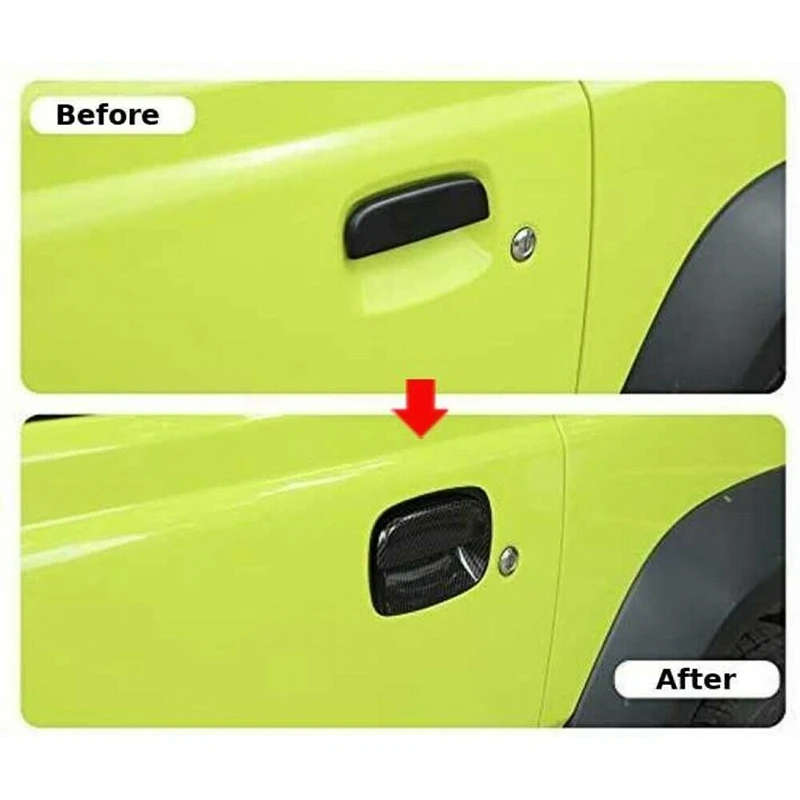 Door Handle Shell Outer Door Handle Decoration Cover ABS Carbon Fiber Grain for -Suzuki-Jimny