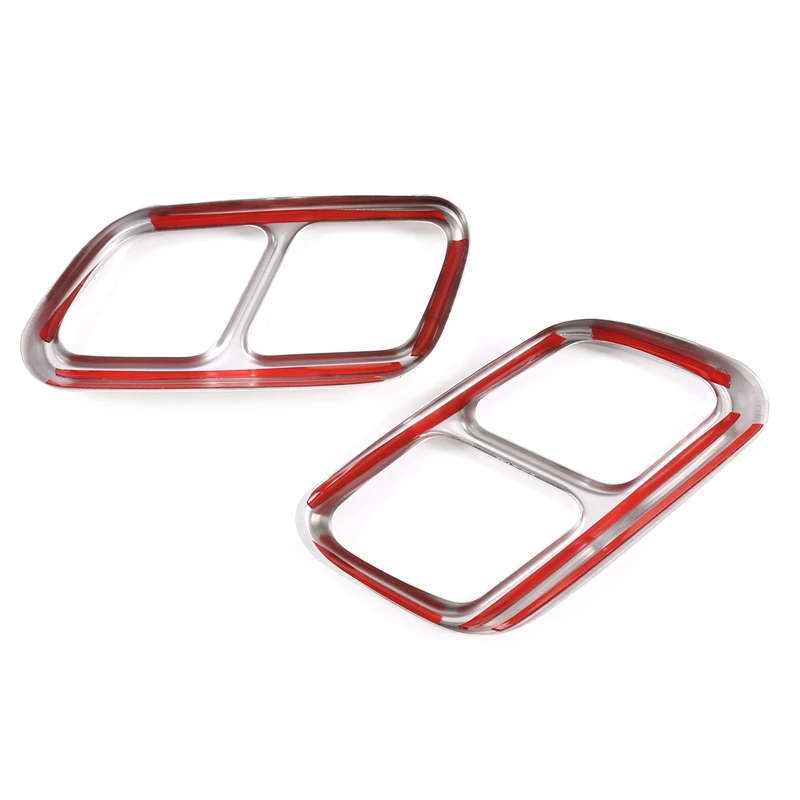 Car Car Rear Dual Exhaust Muffler Pipe Cover Trim Tail Throat Frame for Benz CLS 2012-2017