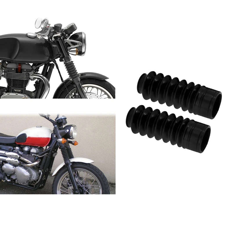 2X Motorcycle Front Fork Cover Gaiters Gators Boot Protector Shock Absorber for Bonneville Bobber