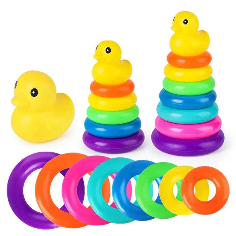 9 Rings educational duck baby toy stacking set