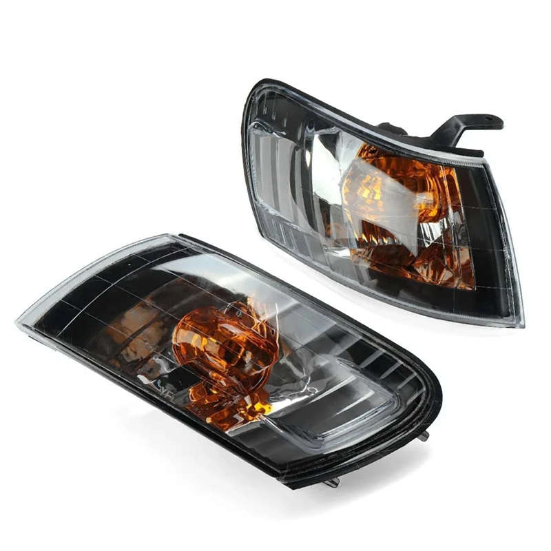 2PCS Car Front Corner Lamp Lights Lens Black for Toyota Corolla AE100 E100 AE101 1993-1997