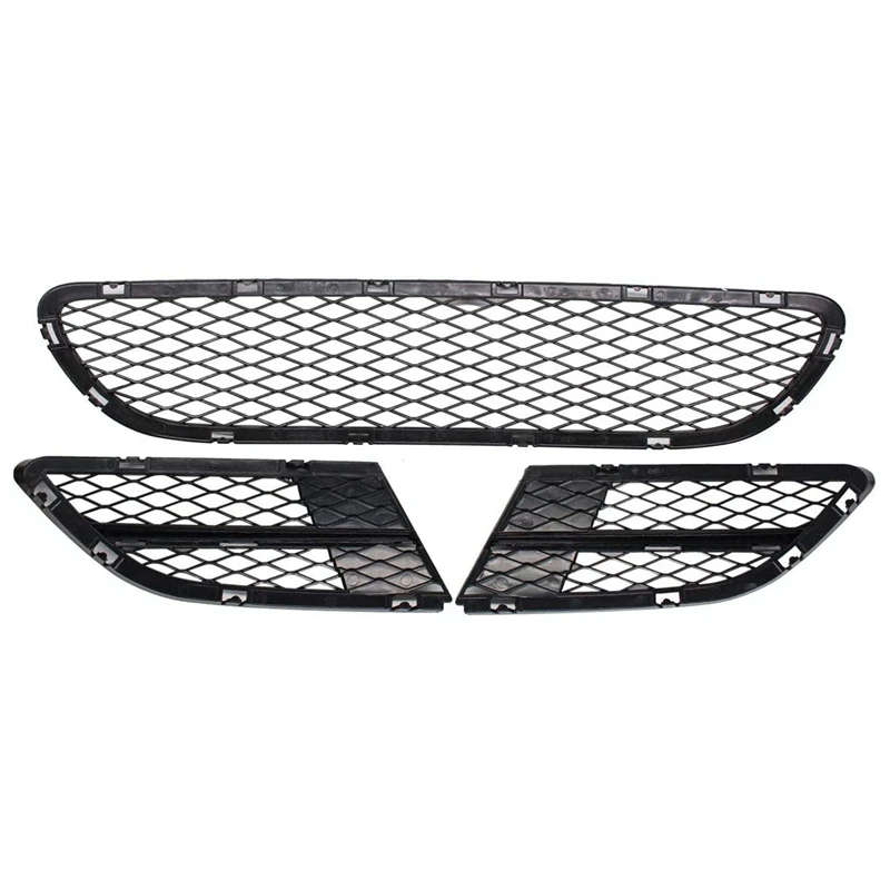 3PCS / Set Car Front Lower Bumper Kidney Grille Grill Kit FOR-BMW 3 Series E90 E91 325I 328I