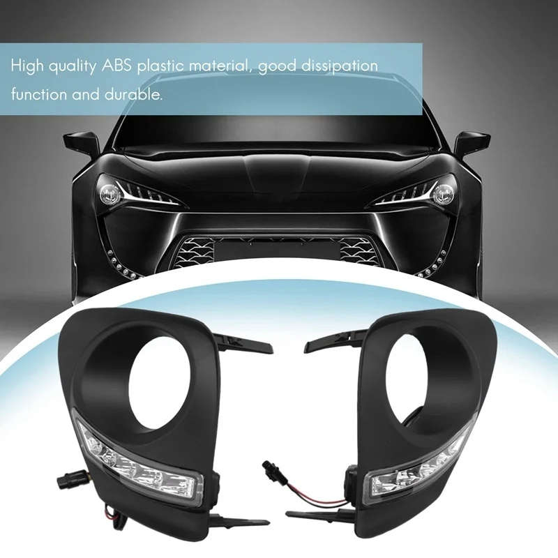 LED Daytime Running Lights for Toyota Corolla 2010 2011 2012 2013 DRL Fog Lamp Cover Light