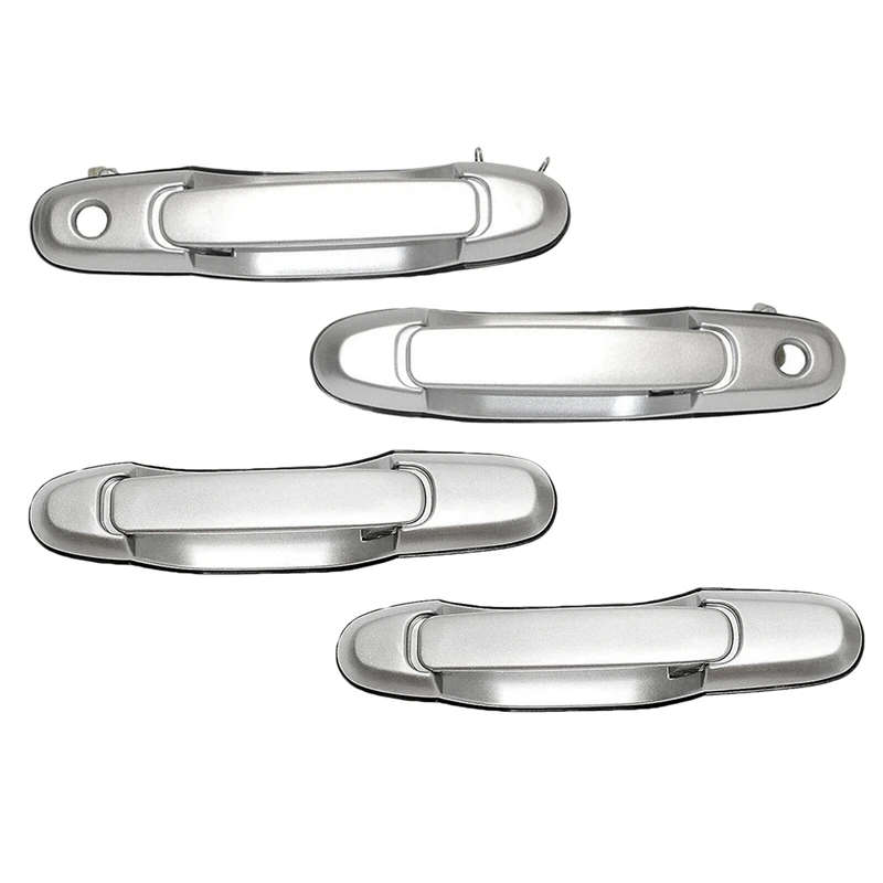 Front Rear Left Right Outside Exterior Door Handle Set of 4Pcs for 1998-2003 Toyota Sienna Silver