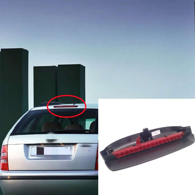 5JD 945 097 Red Lens LED Rear Windshield High Mount Third Brake Light Lamp Bar For Skoda Fabia