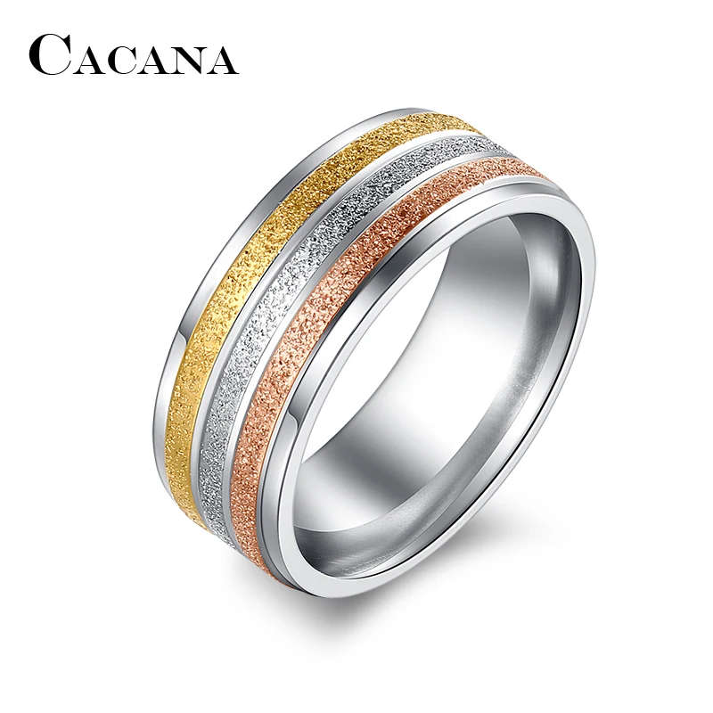 GENUINE Stainless Steel Ring Three Colors Lines Size 10 - DO NOT FADE