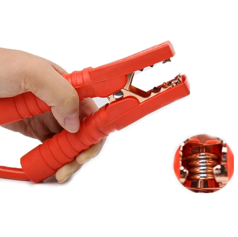 1000A Insulated Car Battery Cord Alligator Clip Pure Copper Battery Clip Car Ignition Wire