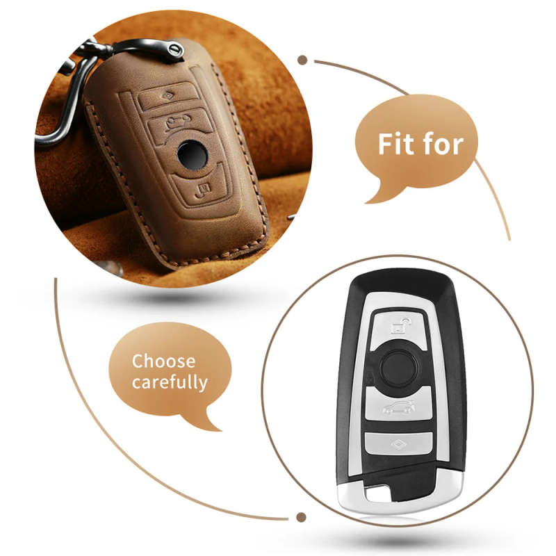 Genuine Leather Car Key Holder Key Cover Key Bag Key Case For BMW 1 3 5 6 7 Series X3 X4