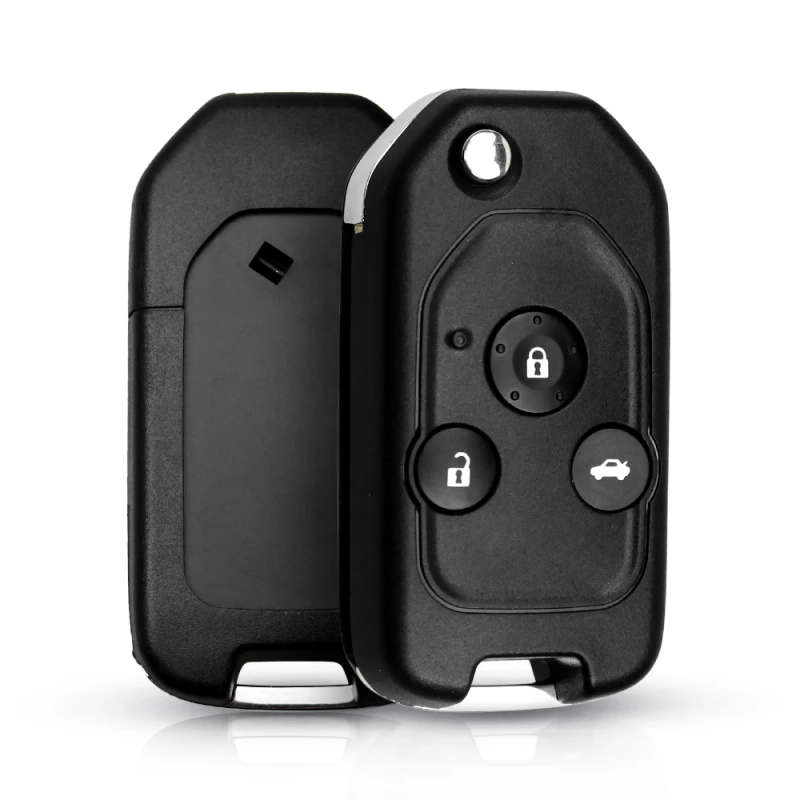 Flip Car Key Shell Case For Honda Accord Civic 2006-2011 CRV 2018 Pilot fit With Rubber Pad