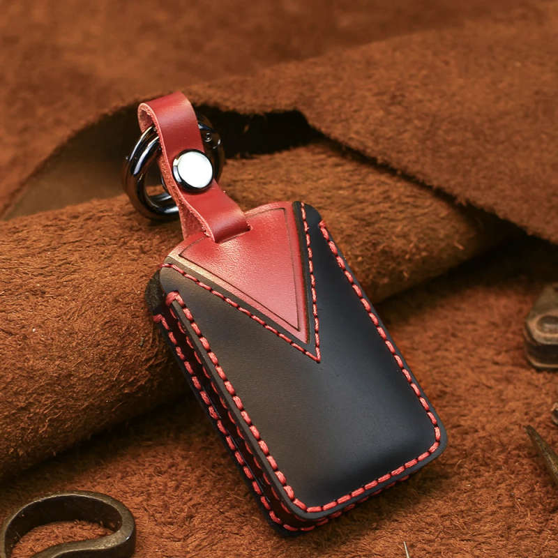 Smart Remote Car Key For Mazda Genuine Leather Car Key Case Cover For Mazda 3 Alexa CX4 CX5 CX8