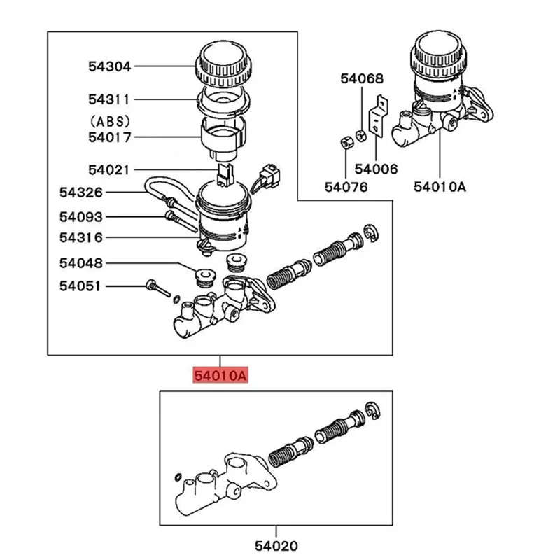 Brake Master Cylinder Assembly For Mitsubishi Pajero Montero Shogun I II Pickup Triton L200 V31 V32