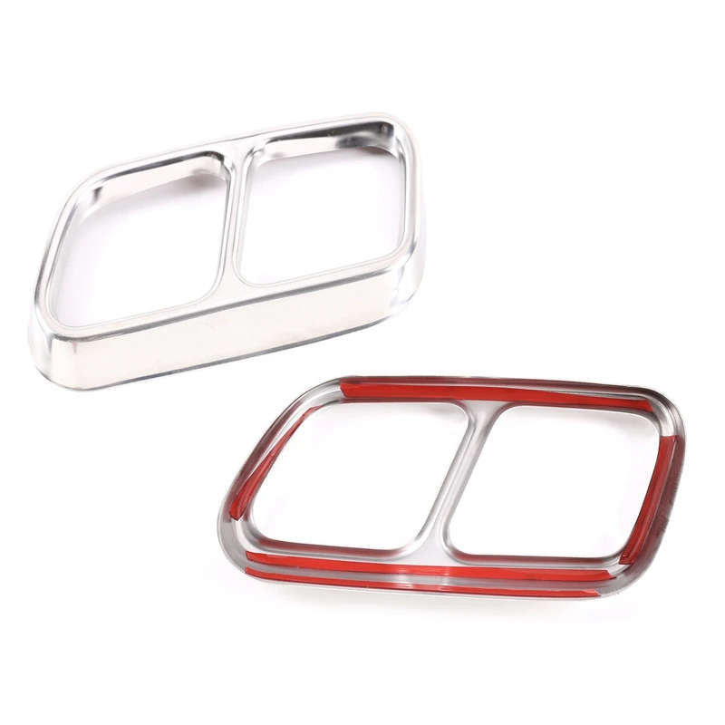 Car Car Rear Dual Exhaust Muffler Pipe Cover Trim Tail Throat Frame for Benz CLS 2012-2017