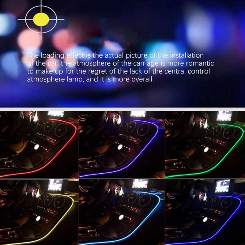 64-Color Car Dashboard Atmosphere Light APP Control for Mercedes-Benz C-Class W205 GLC 2014-2020