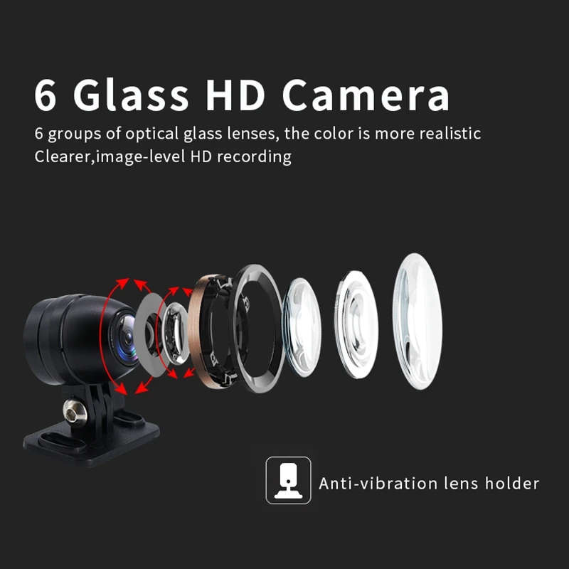 WiFi Motorcycle DVR Dash Cam HD 1080P 150?? Front Rear View Dual Lens Waterproof Camera