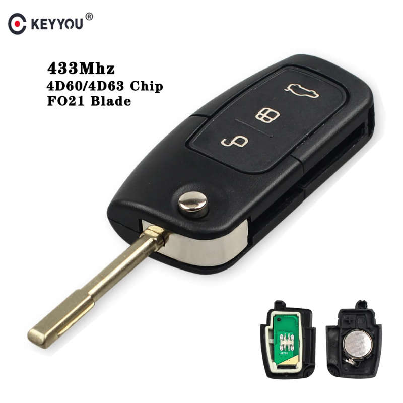 433 MHz 3 Buttons Flip Folding Car remote control For FORD Mondeo Focus Fiesta C Max S Max Galaxy
