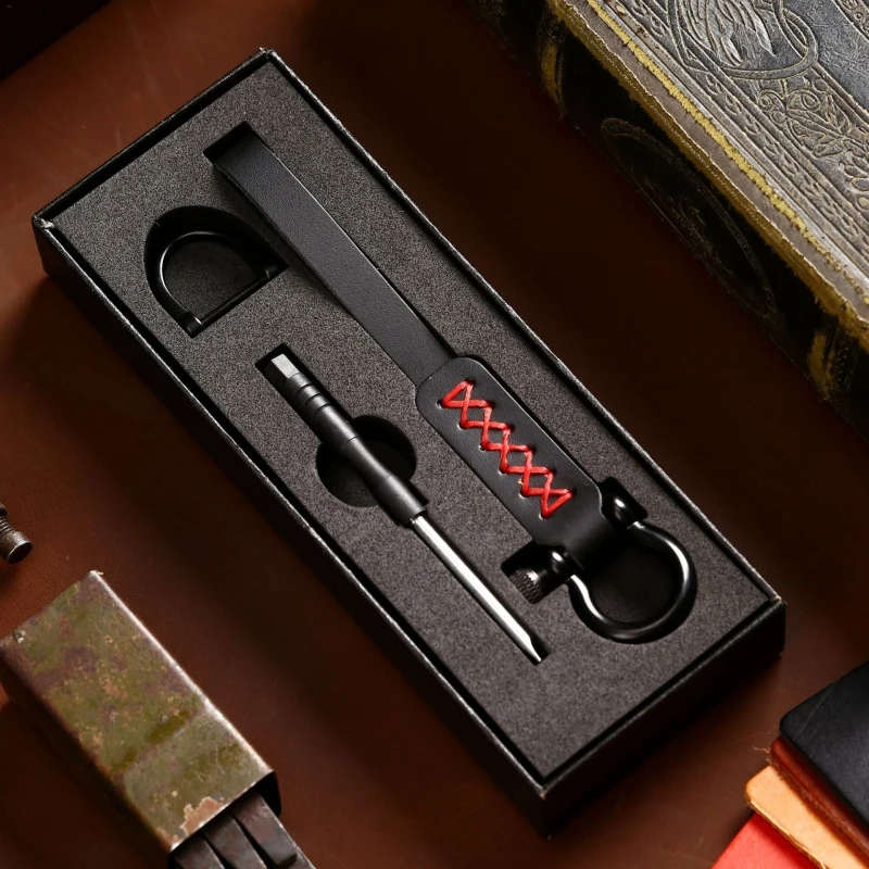 Car Keychain Leather Long Key Rope Ring