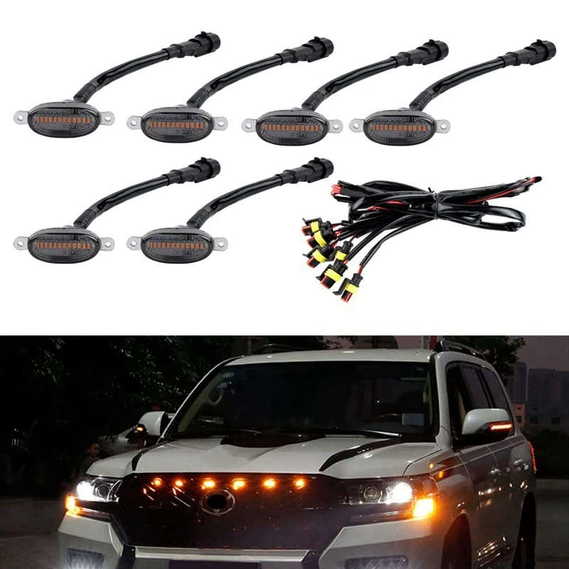 Car Front Bumper LED Grille Light Front Grille DRL Daytime Running Light for Toyota RAV4 Tacoma SUV