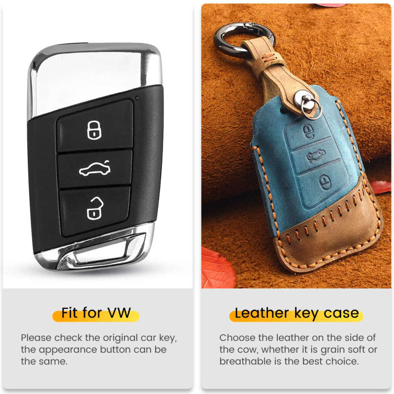 For Volkswagen VW Tiguan MK2 Magotan Passat B8 CC Skoda Superb A7 2017-2018 Car Key Holder Case
