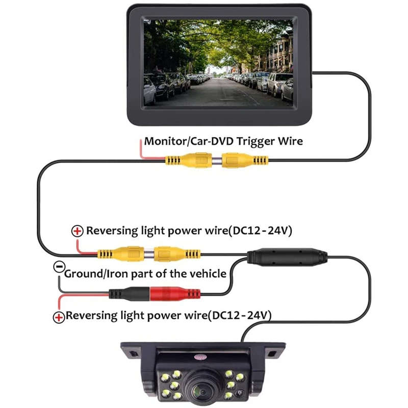 Rear View Reverse Camera with 170??Wide Angle 9 LED Lights Super Clear Night Vision