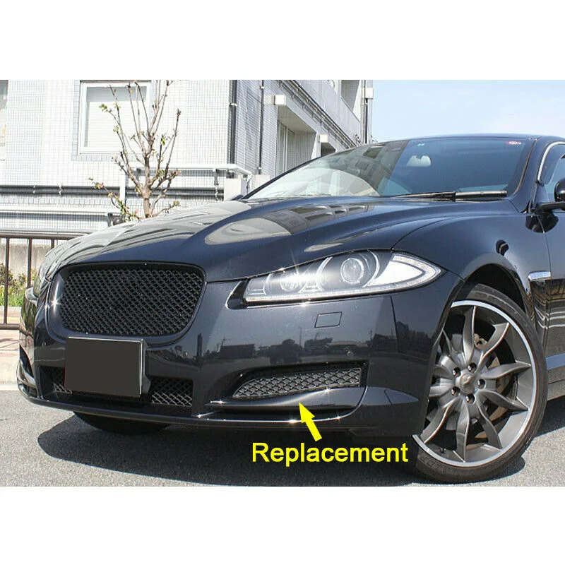 Front Fog Lamp Grill Grille Cover Trim Strips Side Grille Trim Molding Blade for Jaguar XF 2012-15
