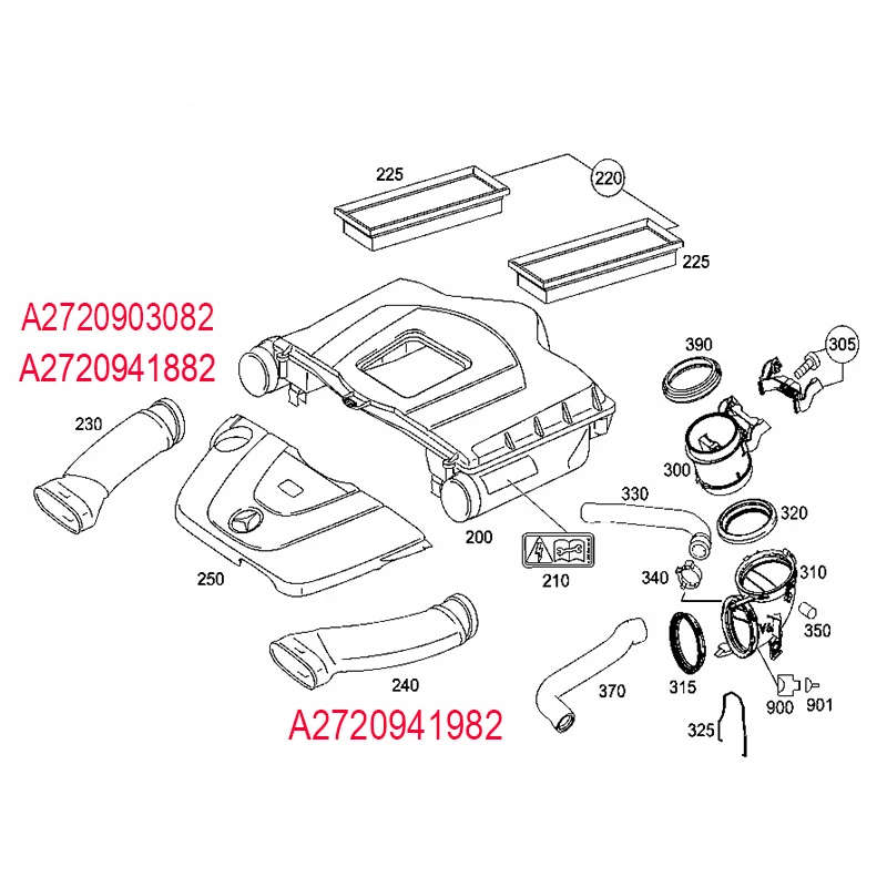 2720941982 A2720941882 A2720941982 Intake Tube Inlet Air Pipe For Mercedes Benz SLK300 R171
