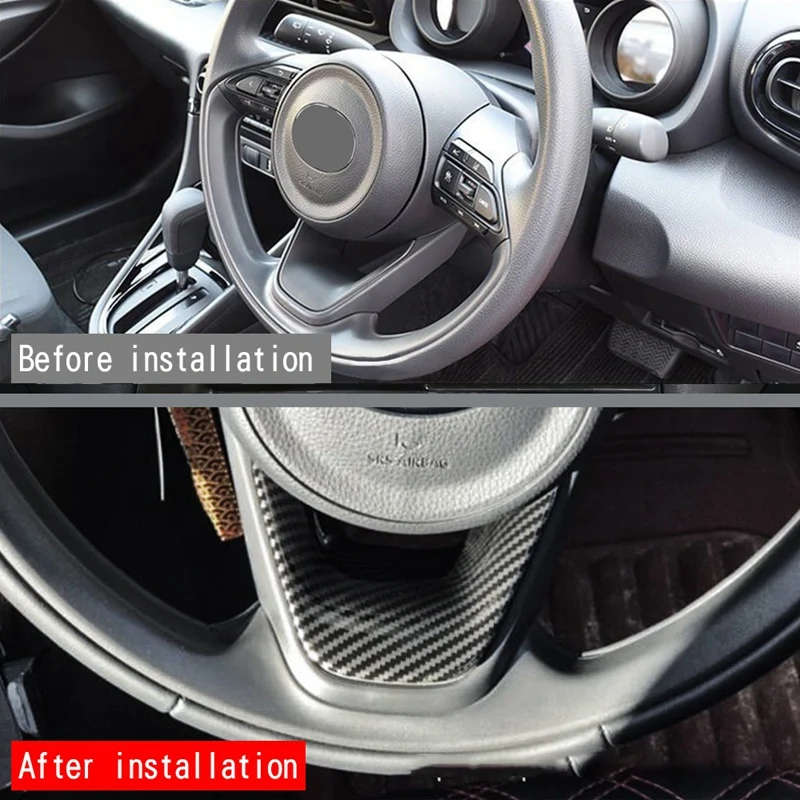Steering Wheel Panel Decorative Frame Steering Wheel Panel for Toyota AQUA