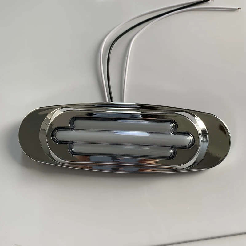 4 Pcs Side LED Marker with Chrome Bezel Universal LED Clearance Markers for Truck Trailer Boat