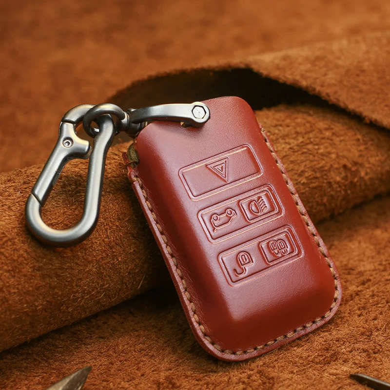 For Land Rover Range Rover Evoque Discovery Sport For Jaguar E-Pace Leather Car Key Case Cover