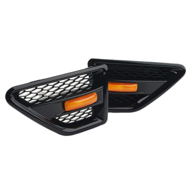Door Side Vent Mesh Grille with Side Marker Light for Land Rover Freelander 2 LR2 2006-2016