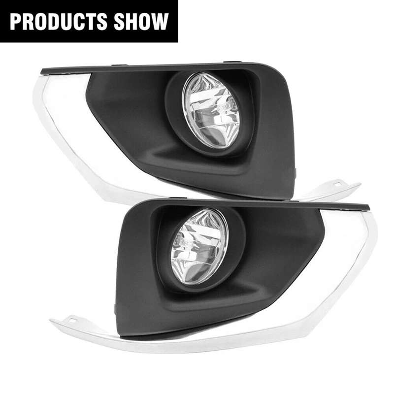 Car Front Bumper Fog Light Driving Lamp + Wires Harness Kit L&R for Chevy Traverse 2018-20