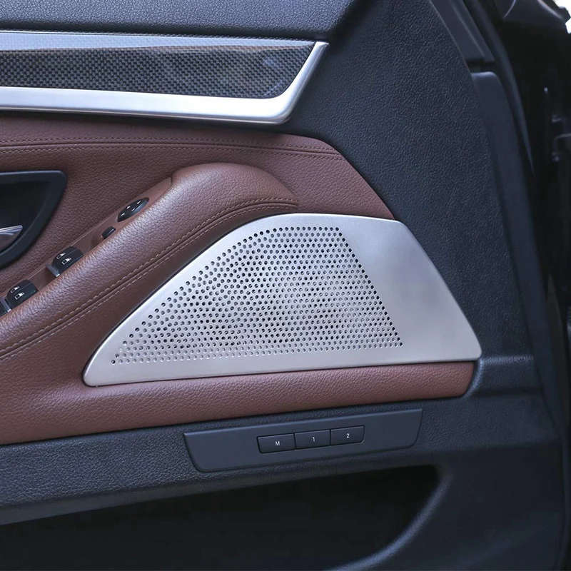 Car Door Stereo Speaker Cover Trim For Bmw 5 Series F10 520 525Li 528 2011-2016 Aluminum Alloy