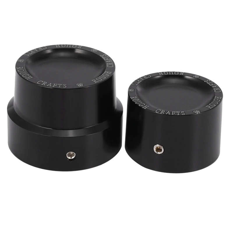 4 Pcs Black Aluminum Rough Craft Carving Front & Rear Axle Nut Covers Caps Fit for Sportster