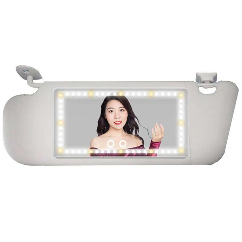Car Sun Visor Mirror with LED Lights Automobile Makeup Mirror with Lights Cosmetic Mirror Clip