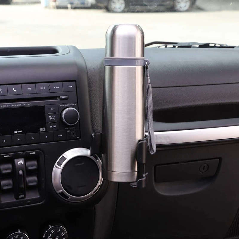 Car USA Flag Drink Cup Phone Holder 2 in 1 Bolt-on Stand Bracket for Jeep Wrangler JK 2012-2018