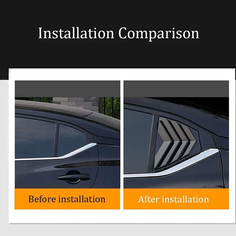 For Nissan Sentra 2020-2021 Carbon Look Rear Triple-cornered Shark Shutters Skull Cover Trim