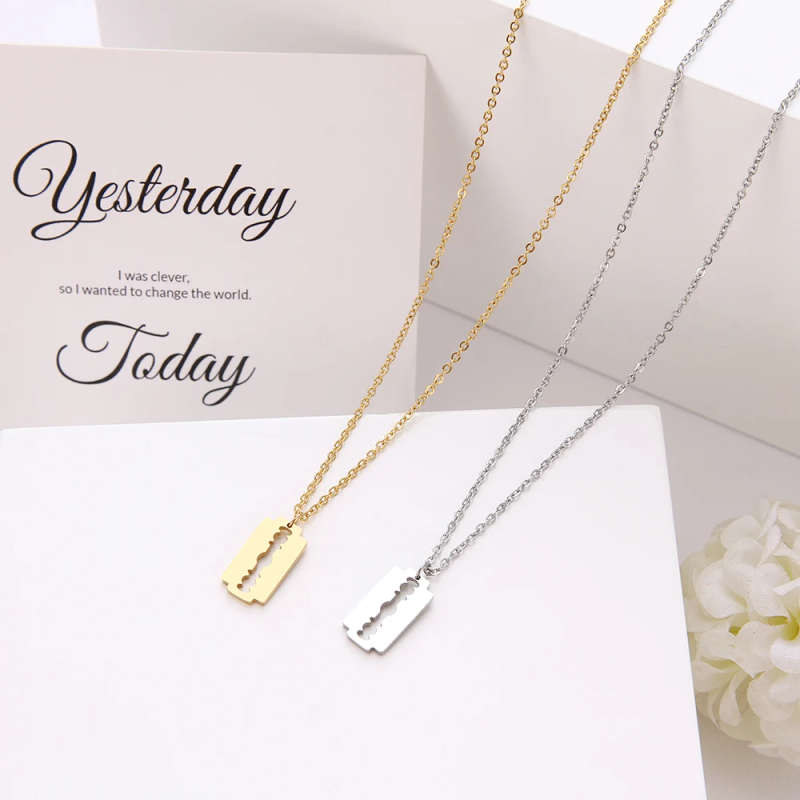 Retail Price R 850 / Genuine Stainless Steel Blade Necklace Silver Color