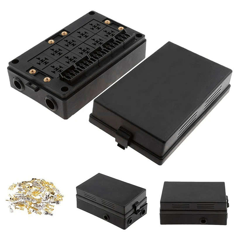Car Relay Socket Black Box 18 Way Blade Fuse Holder for Automotive Marine