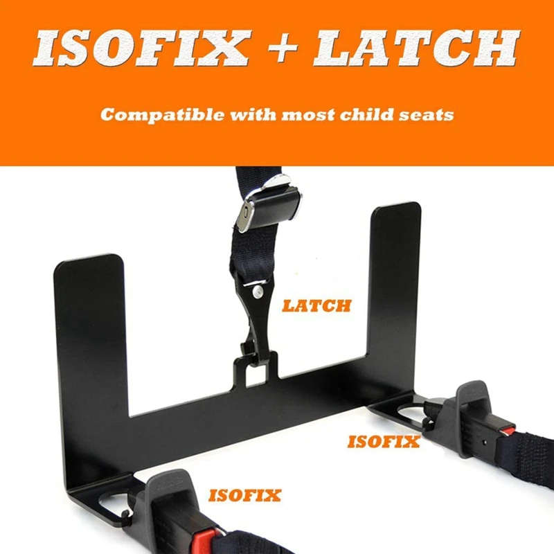 Universal Steel Car Child Safety Seat Belt Latch Bracket for ISOFIX Mount