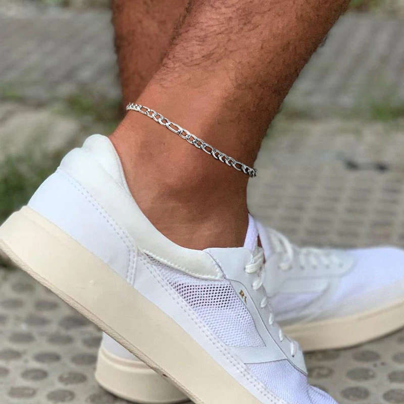 Retail Price R650 Stainless - Figaro Chain Anklets SILVER COLOUR 4mm Width- DO NOT FADE