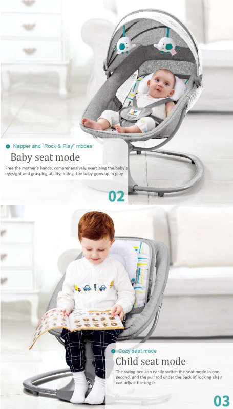 Newborns Sleeping Cradle Bed reclining chair Chair Baby Electric Rocking Chair for baby 0-3 years ol
