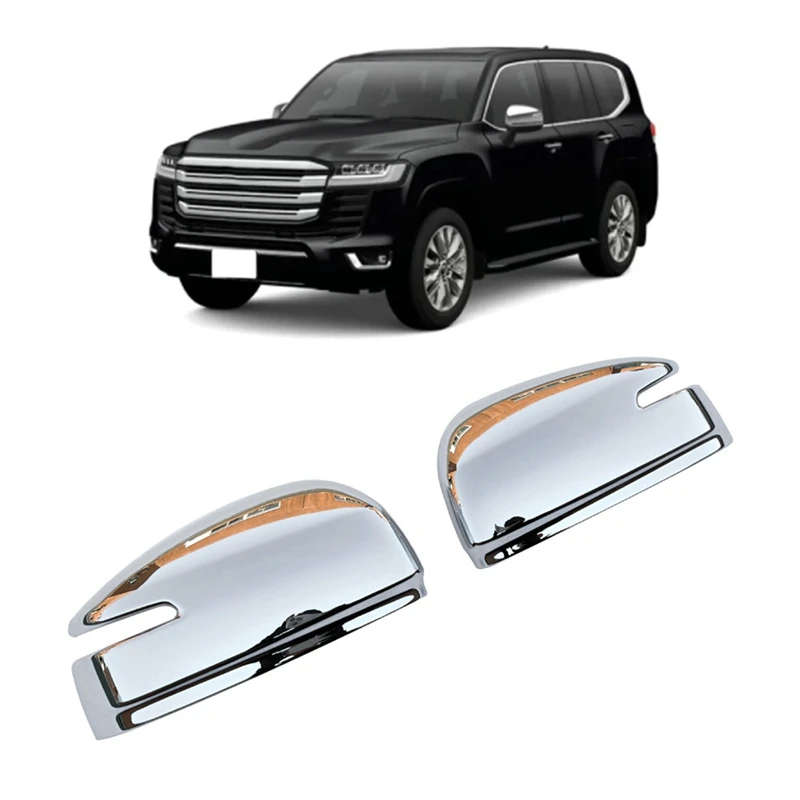 Car Chrome Rear View Rearview Side Glass Mirror Cover Trim Frame Side Mirror Caps For 2022+ Toyota