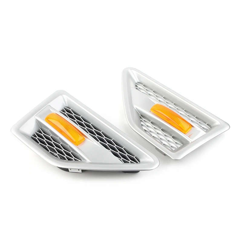 Door Side Vent Mesh Grille with Side Marker Light for Land Rover Freelander 2 LR2 2006-2016