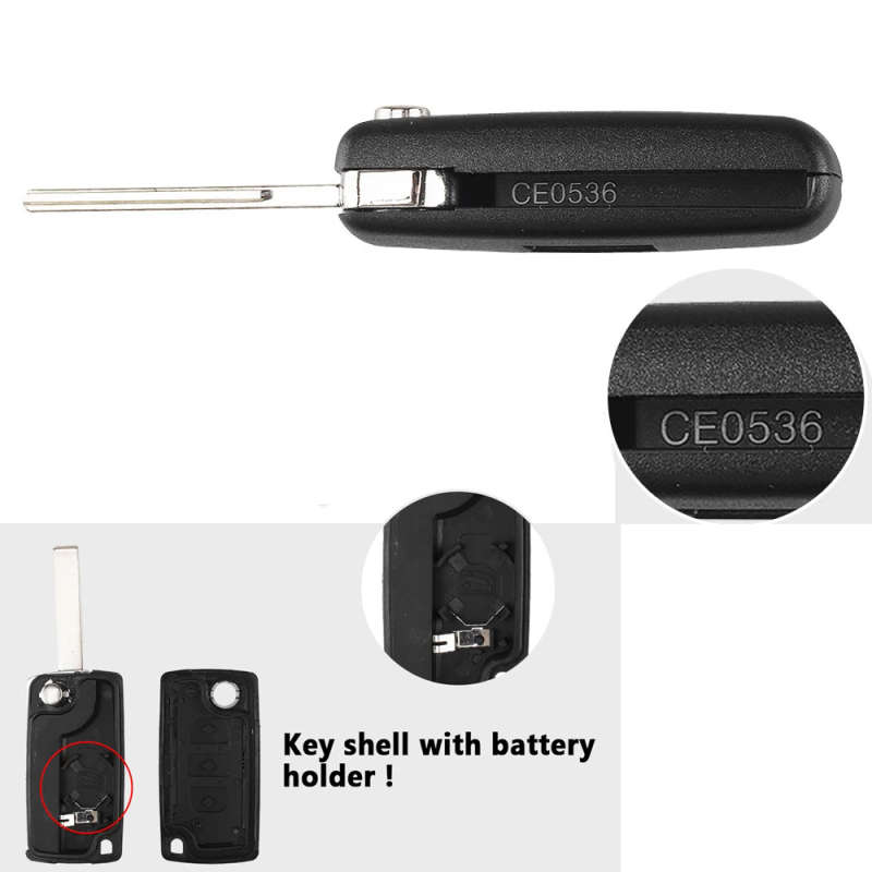 For Citroen C2 C3 C4 C5 C6 C8 433Mhz ID46 3 Buttons light Flip Remote Car Key Fob VA2/HCA Blade