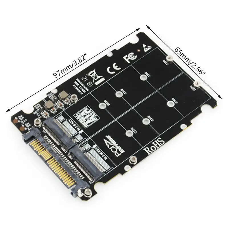 M.2 SSD to U.2 Adapter 2in1 M.2 NVMe and SATA-Bus NGFF SSD to PCI-e U.2 SFF-8639 Adapter P