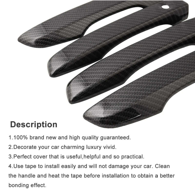 4 PCS Auto Modified Carbon Door Handle Decoration for Honda Civic 2016-2020