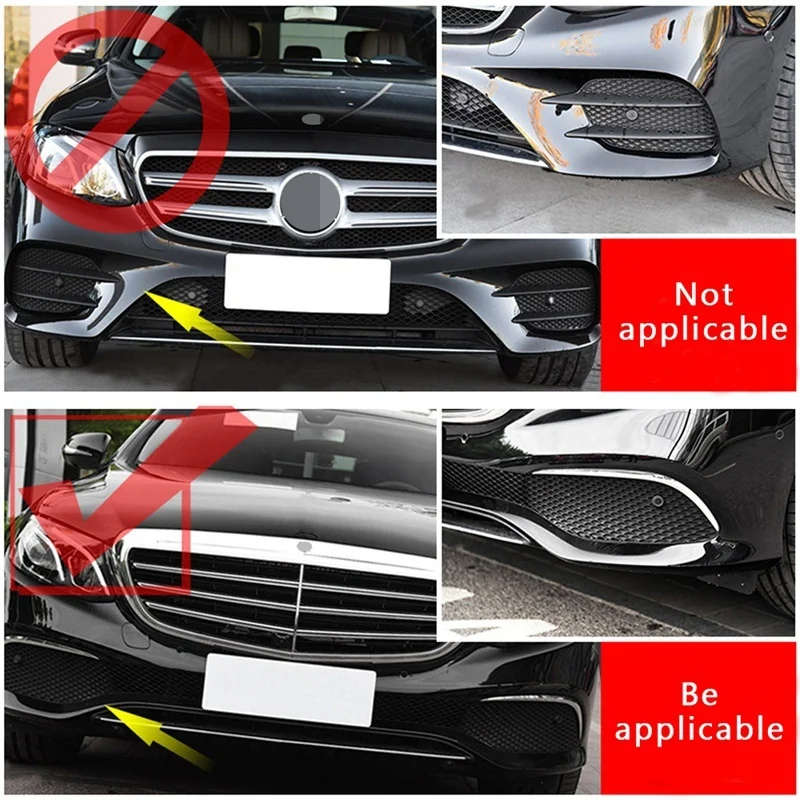 for Mercedes Benz E Class Chrome ABS Front Bumper Plate Spoiler Spoilers Decorative Cover Trim