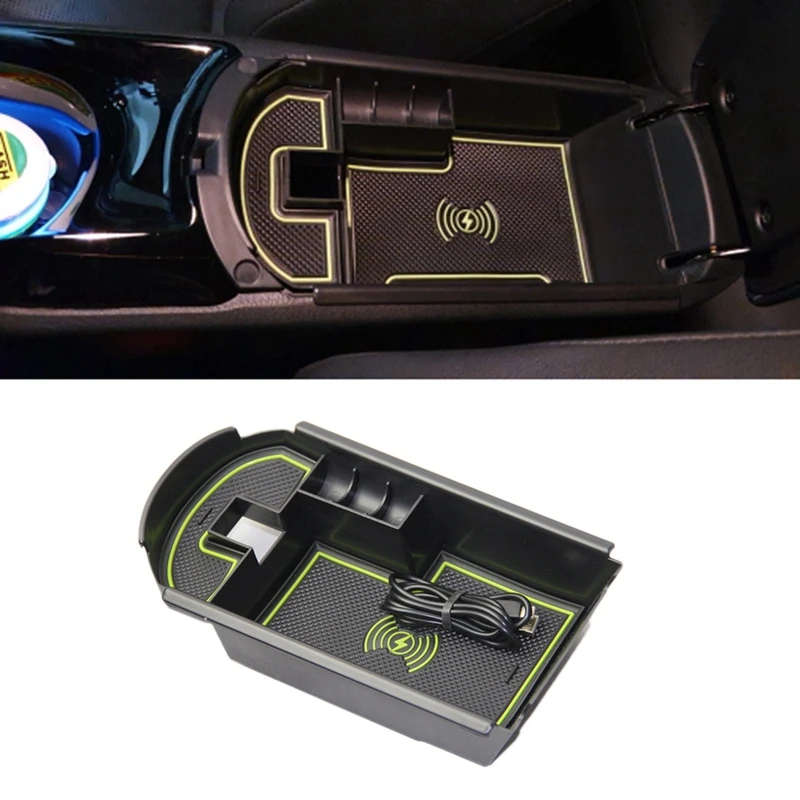 1Lot Mobile Phone Wireless Charging Central Armrest Storage Box for Toyota C-HR CHR C HR